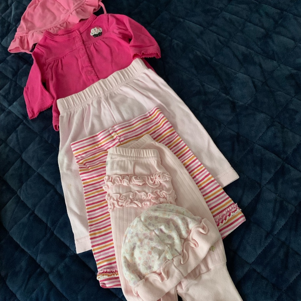 Pink and White Baby Clothing Set